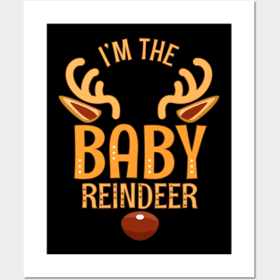 BABY Reindeer Matching Family Christmas Posters and Art